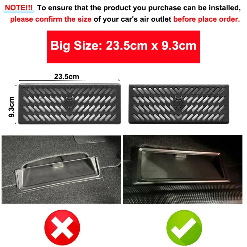 for Tesla Model Y HW4.0 2024 Berlin Under Seat Rear Air Vent Protect Cover Anti-block Backseat Outlet Grille Protect Accessories