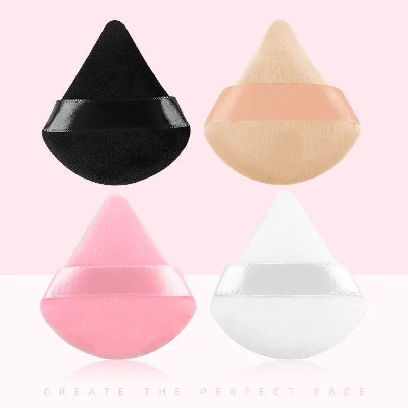 6Pcs Triangle Powder Puff Mini Face Makeup Sponge Cosmetics Soft Cotton Face Powder Puff lavabile Velvet Makeup Puff Tools