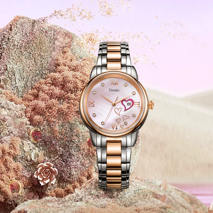 Часы женские Кварцевые водонепроницаемые с японским механизмом и сапфировым стеклом