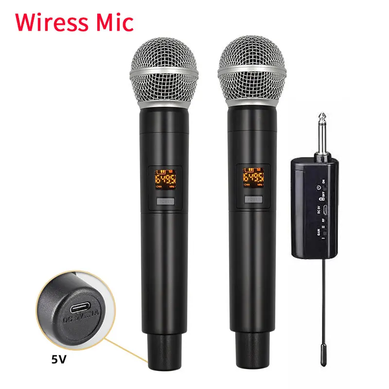 

58 wireless microphone handheld conference live streaming home KTV professional karaoke 2.4G wireless one to two microphone