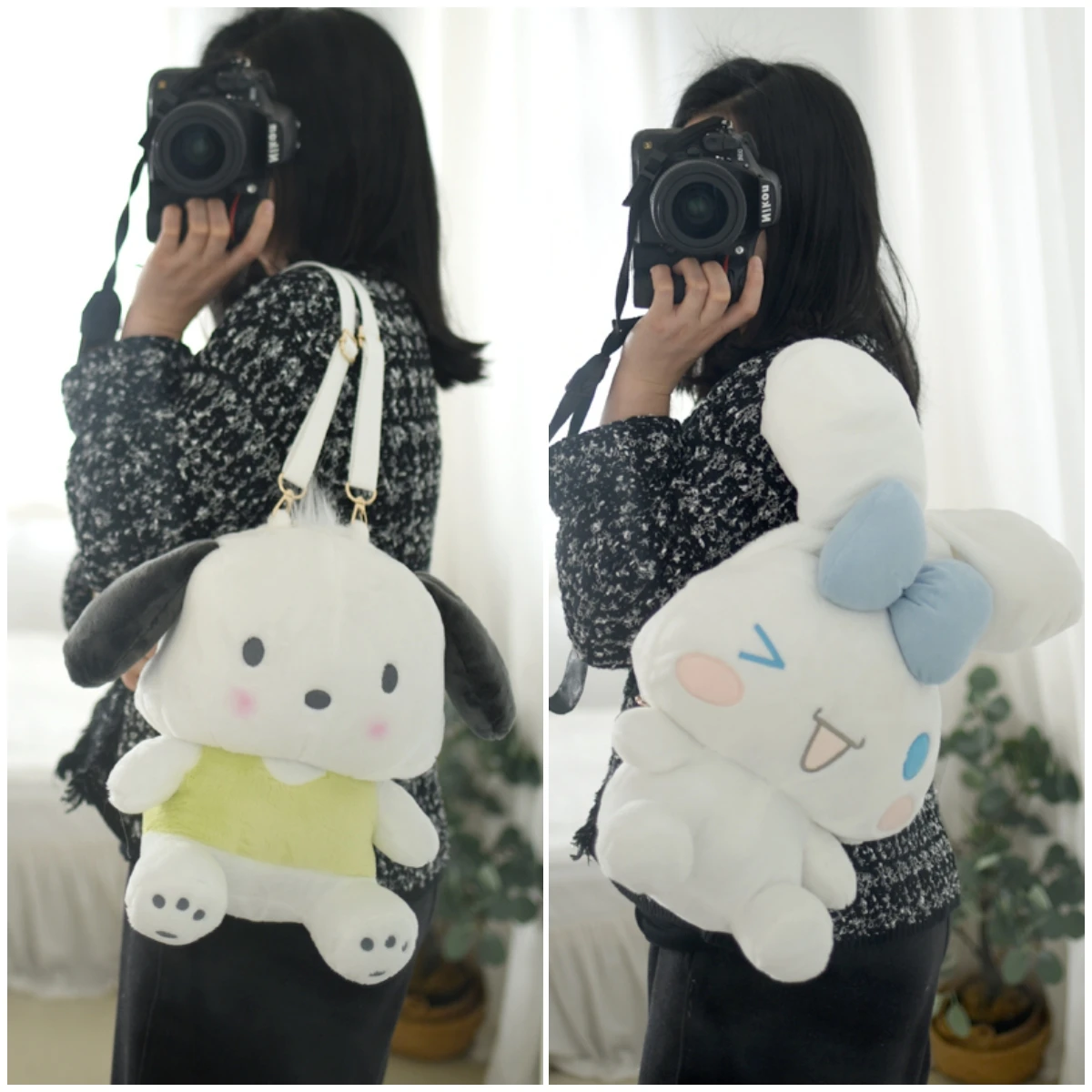 Cute Cinnamoroll Pochacco Backpack Lovely Stuffed Anime Cartoon Plush Bag Japanese Style Shoulder Bag Messenger Bag Girl