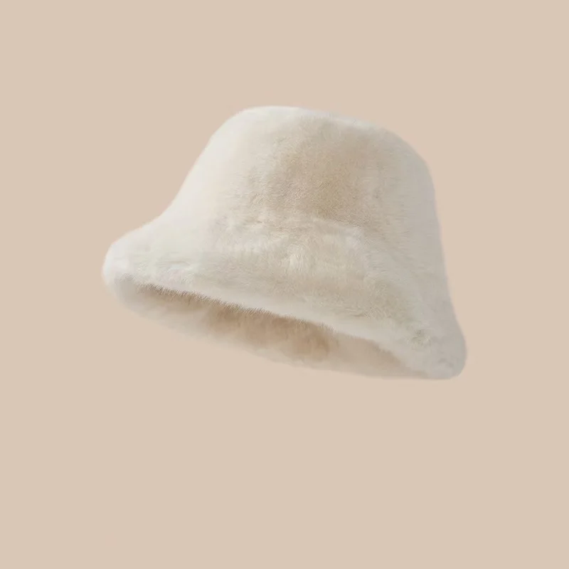 Nautical Style Fuzzy Hat, Cute Thick Plush Cap, Face Slimming Design, Versatile Daily Casual Autumn Winter Hat