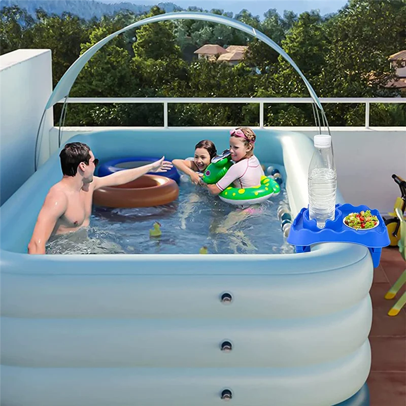 Pool Cup Holder,Detachable Drink Cup Holder and Refreshments Tray Compatible with Intex Most Inflatable Pools B