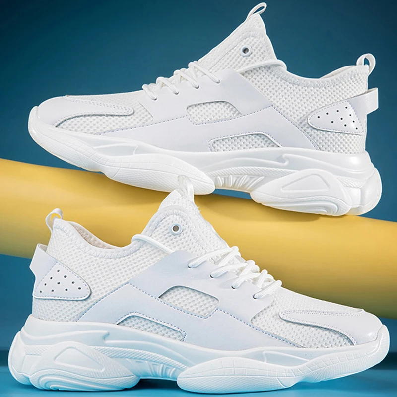 Men Breathable Mesh Casual Shoes Men Sneakers Men Skateboard Shoes Comfortable Platform Male Footwear Height Increase Insole 6-8