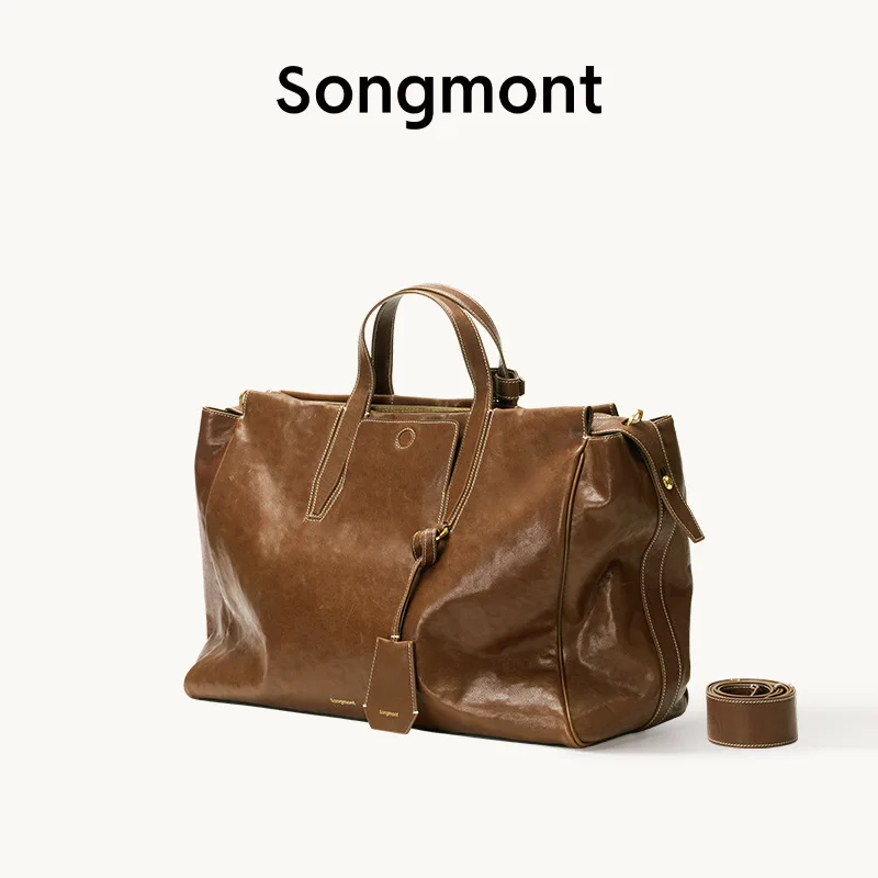 

Songmont Large Seeing Things Travel Bag Trail Series Vegetable Tanned Cowhide Handheld Crossbody Briefcase
