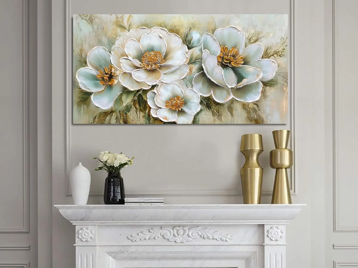 Modern Fresh Colorful Flower Canvas Painting Poster and Prints,Nordic Style Wall Art For Living Room Home Deacor No Frame