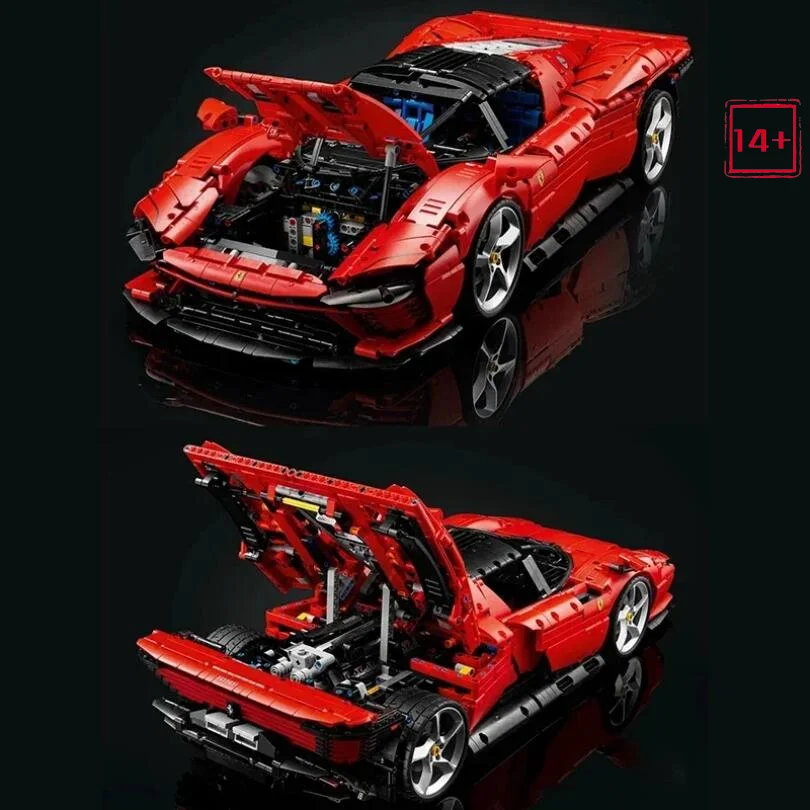 NEW 2026 Technical FIT Supercar Ferraried Building Block Bricks Sports Car Vehicle Hypercar Assemble Model Brick Toys Adults view 3
