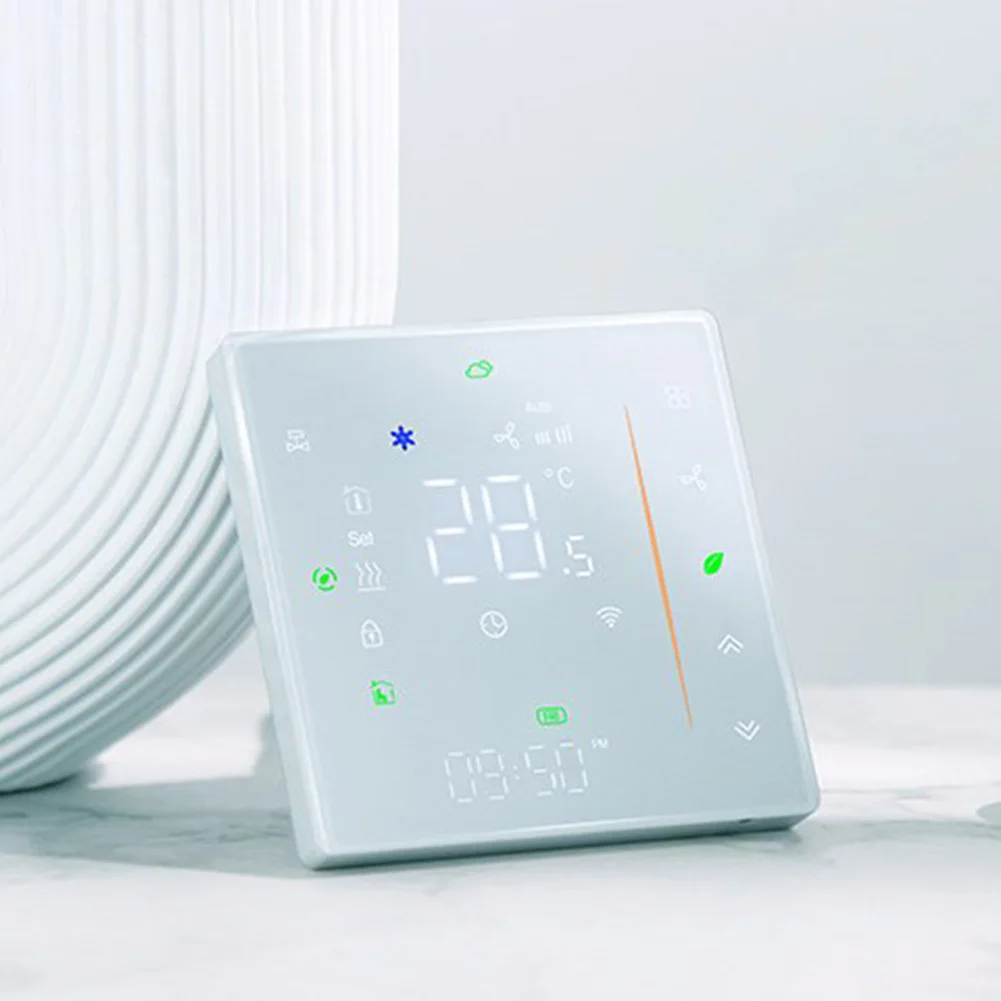 

Умный термостат, регулятор температуры, еженедельное программируемое сенсорное управление для электрической системы подогрева пола, сенсорный экран ﻿