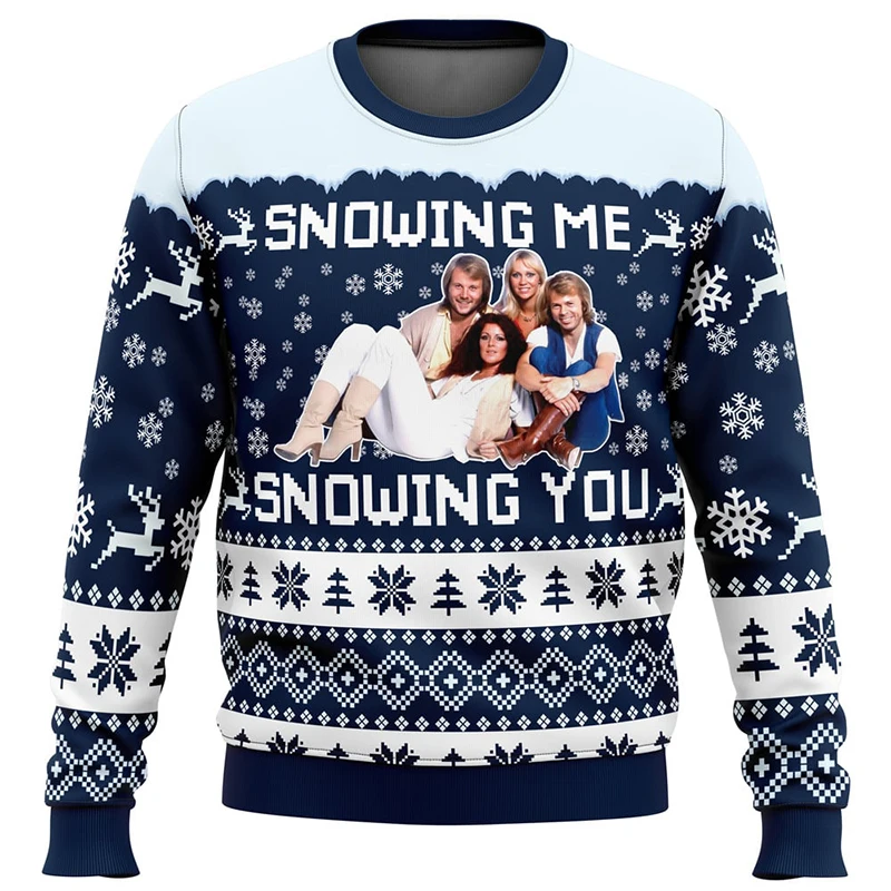 يتساقط لي يتساقط على ثلجك أبا فرقة الغناء 2026 عيد الميلاد الجديد سعيد القبيح هدية الكريسماس الرجال والنساء موضة زوجين هوديس #1