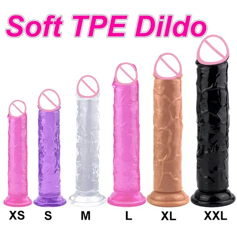 Cheap 5 Colors Small Transparent Dildo Suction Cup Jelly Dick Women Erotic Anal Sex Toys Soft Clitori Vaginal Masturbators Penis