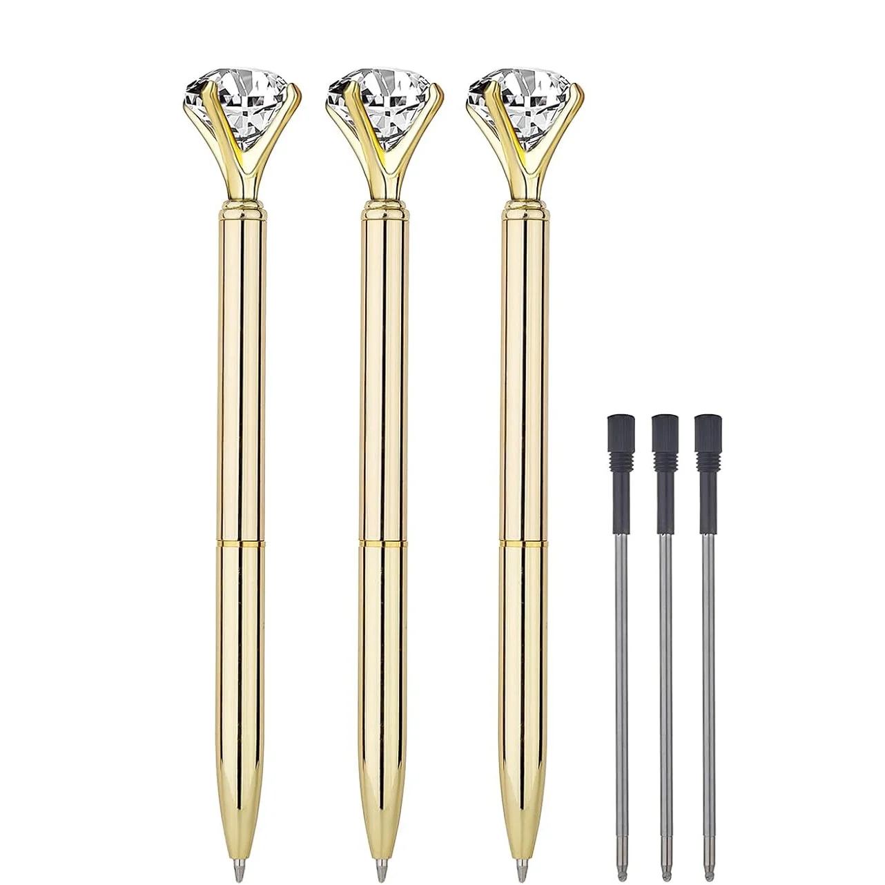 

Diamond Pens Metal Ballpoint Pen with Big Diamonds on Top Fun Fancy Crystal Diamond Pen Bling Diamond Ballpoint Pens Rose Gold