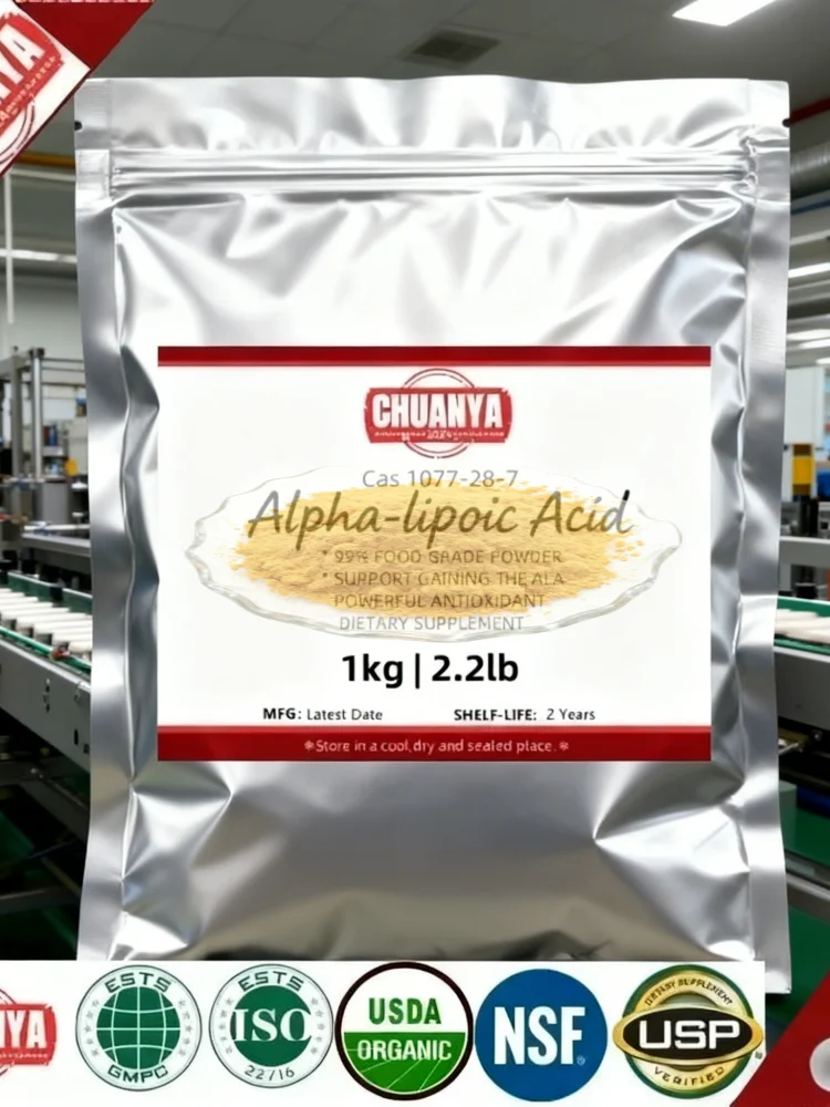 Poudre d'acide lipoique 99% Alpha personnalisée dans le monde entier, emballage en aluminium pour une livraison rapide, AALA [Dernière date]