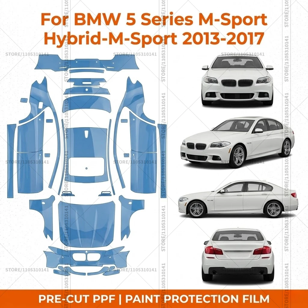 

Pre-Cut Paint Protection Film PPF Transparent Front Bumper Clear Bra Car Film For BMW 5 Series M-Sport Hybrid-M-Sport 2013-2017