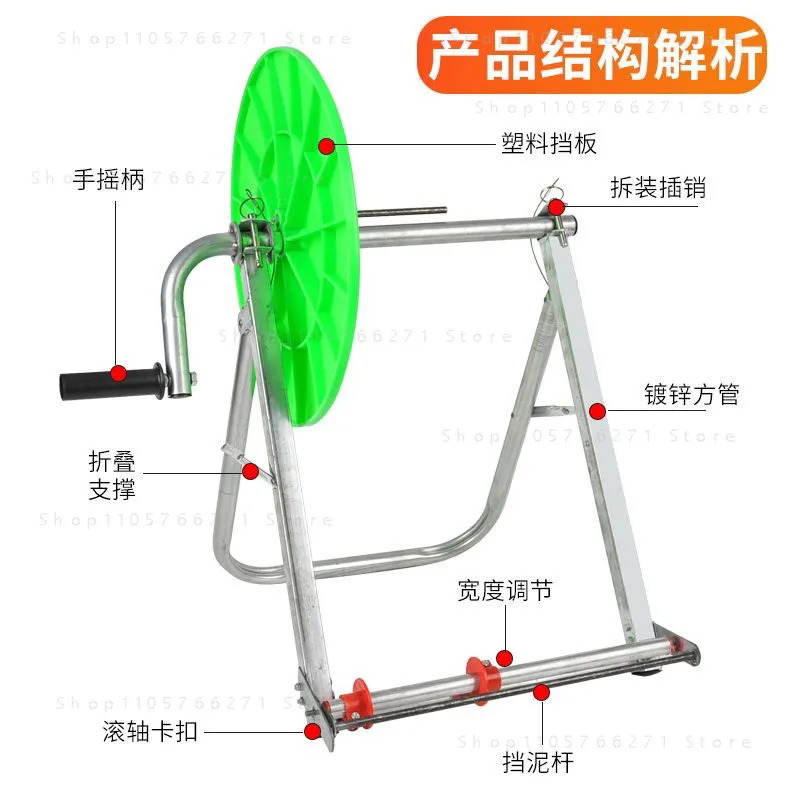 100M Agricultural Water Hose Reel Retractor Irrigation Pipe Rewinding Machine for Farm