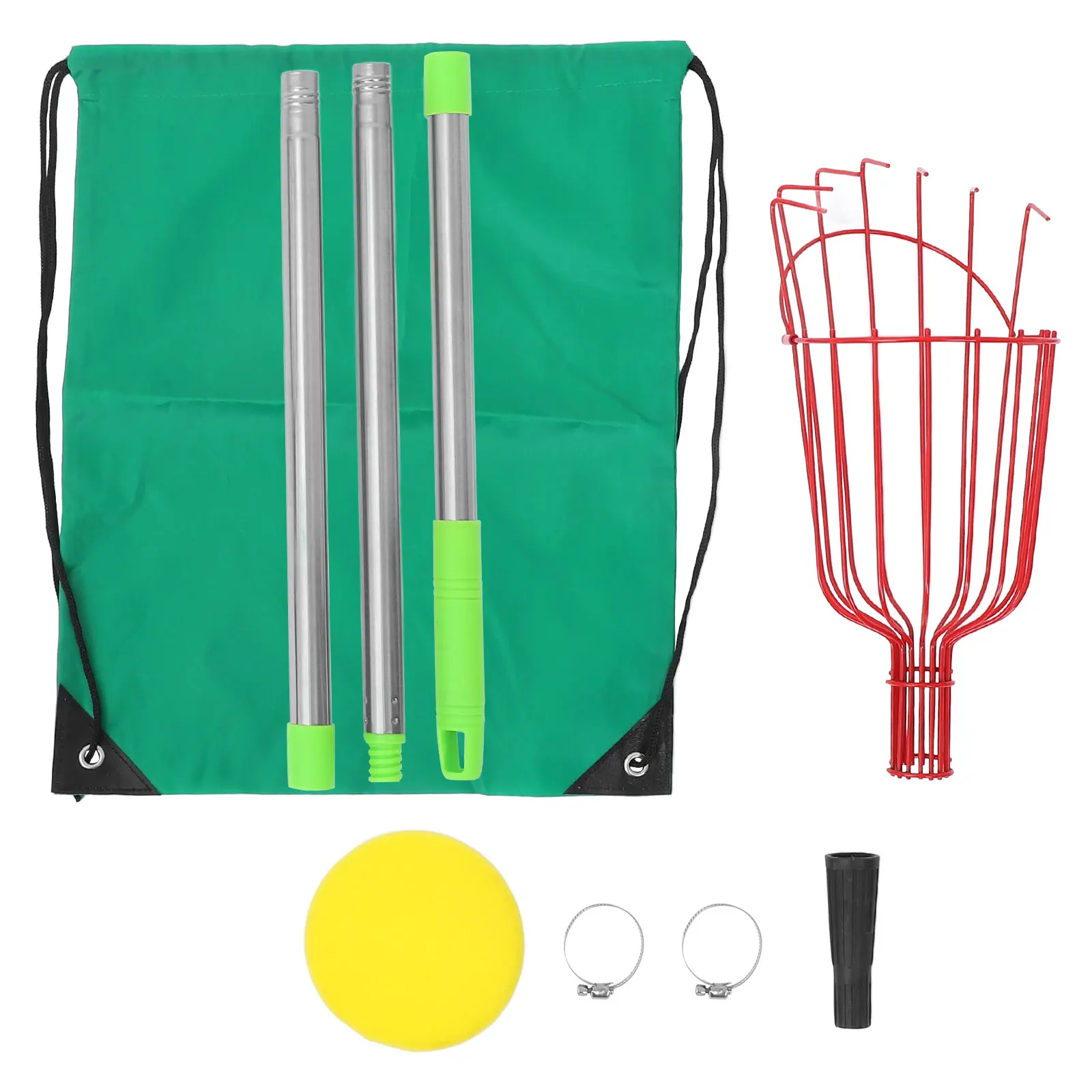 

Fruit Picker Telescopic Extendable Pole Basket for Apple ange Plum Cherry Mango Harvesting Gardening Lightweight Long Reach