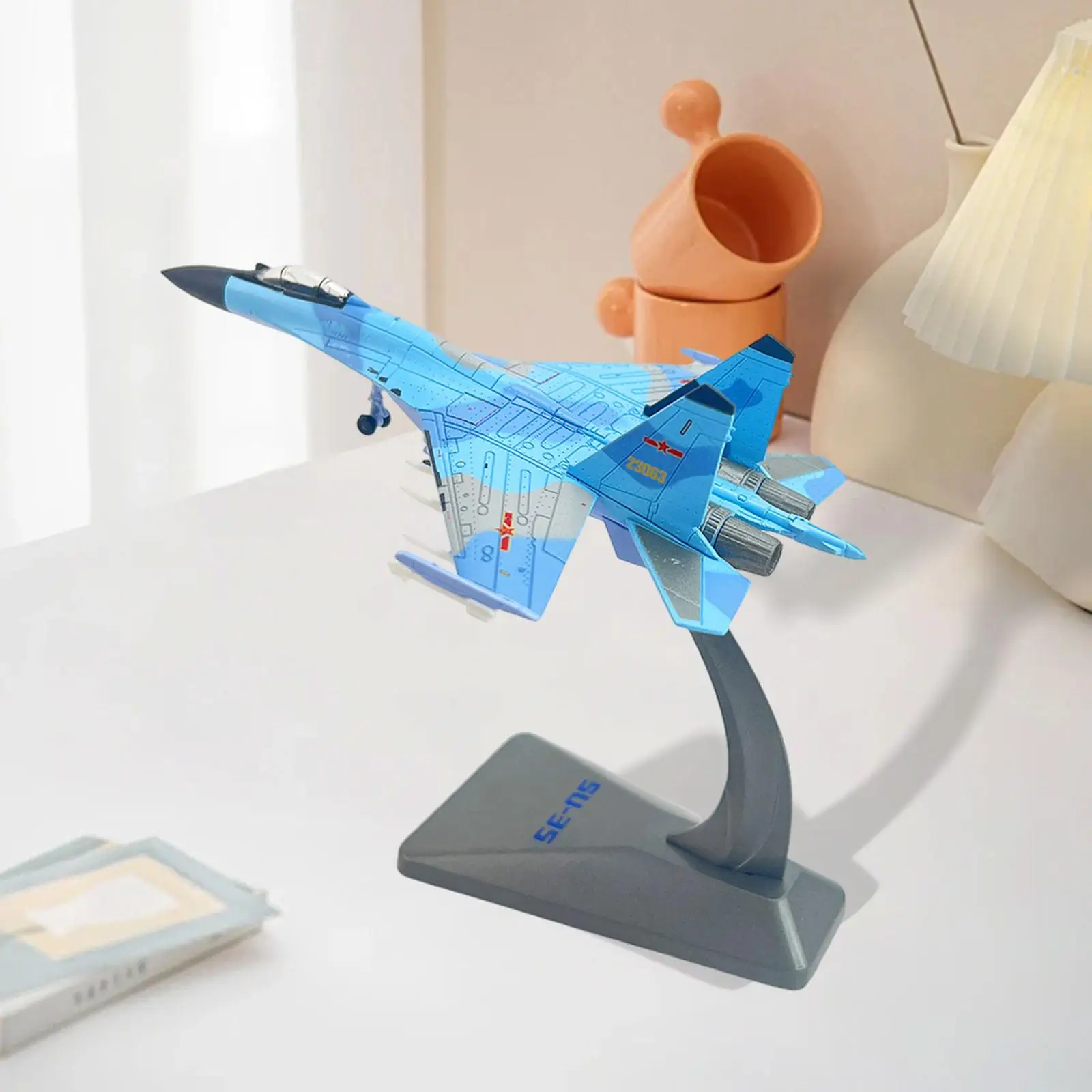 1/ 144 Fighter Model Aircraft Simulation with Display Stand Airplane Model Plane Model for Living Room Bar Bedroom Bookshelf