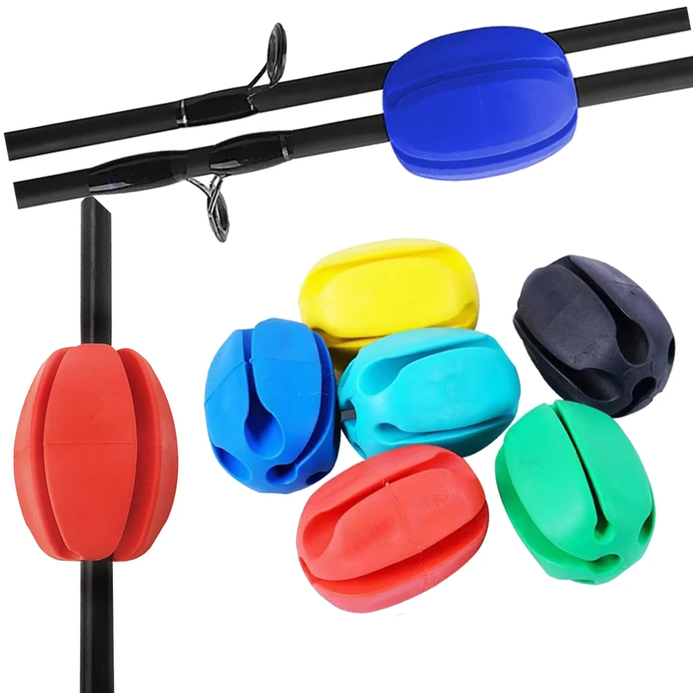 6pcs Fishing Rod Holder Straps 5 Hole Silicone Fishing Rod Holder Ball  Portable Fishing Rod Protective Ball Storage Fixture