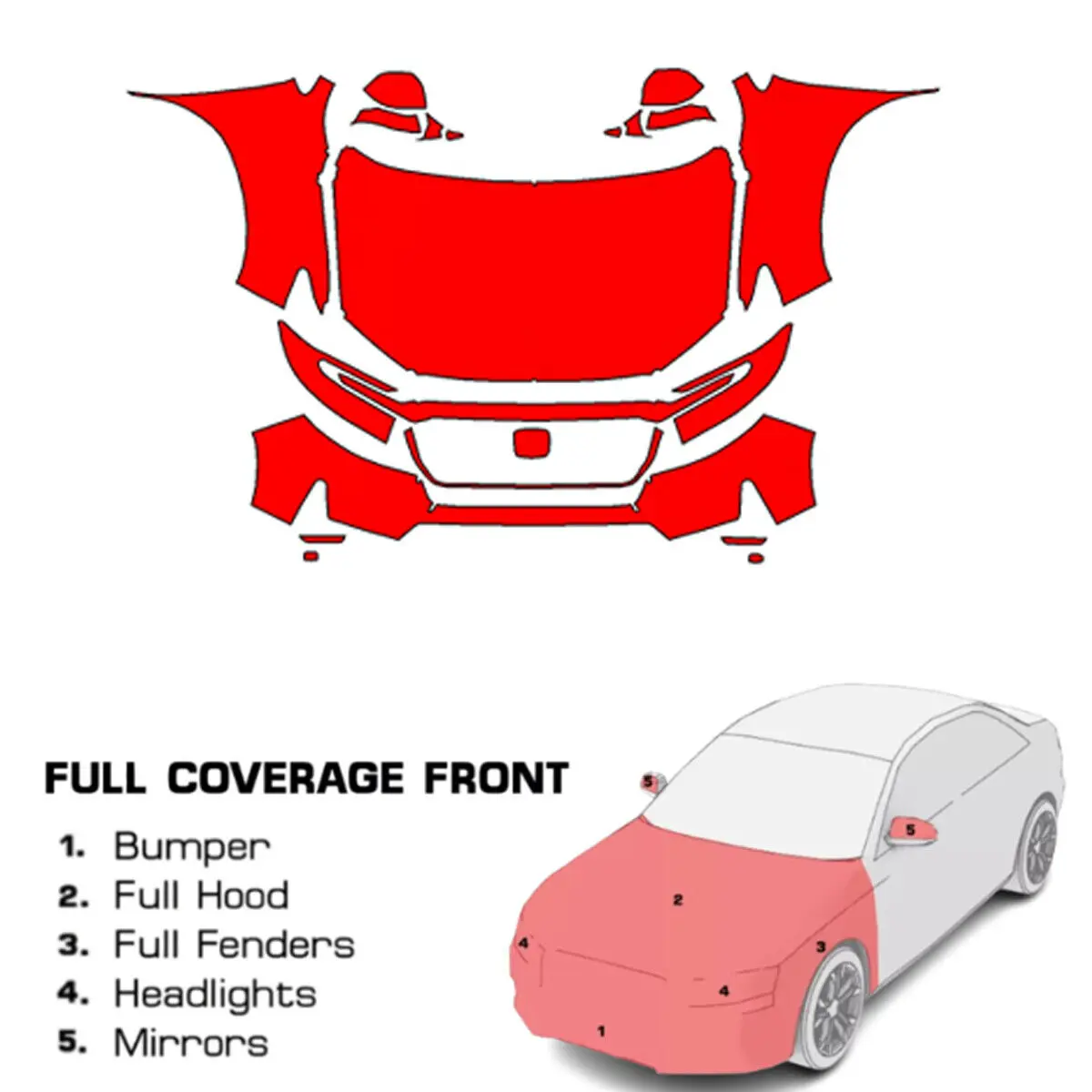 

Прозрачный бюстгальтер PPF для защиты от краски для Honda Ridgeline 21-2025