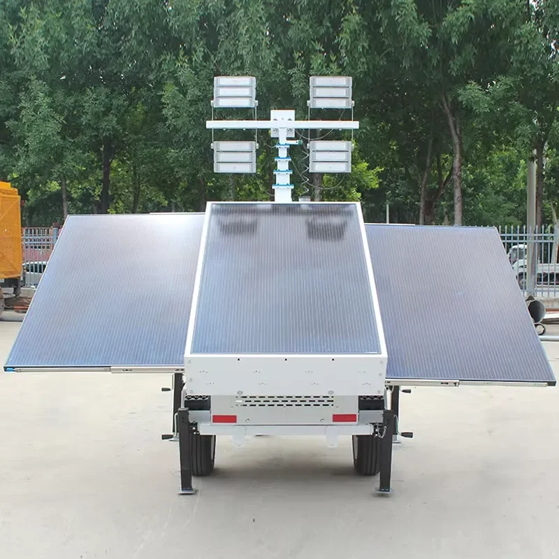 Mobile Electric Full Power Solar Light Tower with 4*100w LED Light for Construction Site Mining