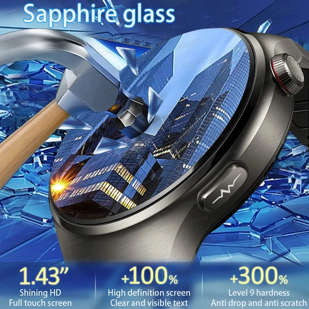 2025 Nuovo vetro zaffiro Smart Watch Preciso lipido nel sangue Acido urico ECGPPG Temperatura corporea Voce Chiamata Bluetooth Salute Smartwatch
