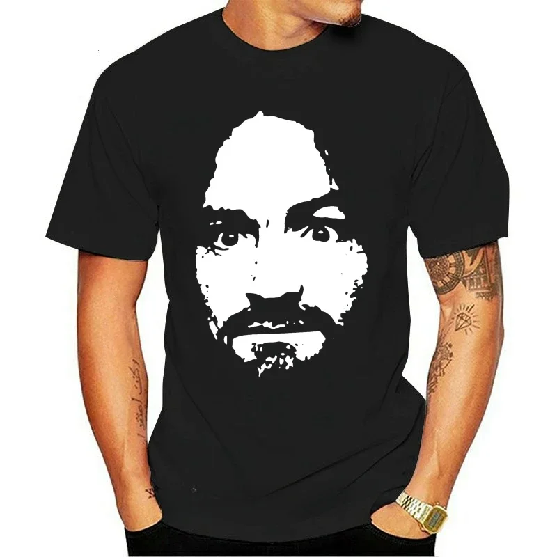 New Charles Manson Short-sleev Aesthetic Harajuku Streetwear Casual Unique Fashion Ventilate Mens Summer Printed T-Shirt Tops