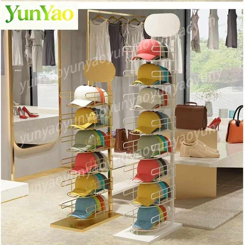 

Industrial Floor Standing Hat Rack, Multi-Tier Metal Cap Holder for Store Display & Home Entryway Organization