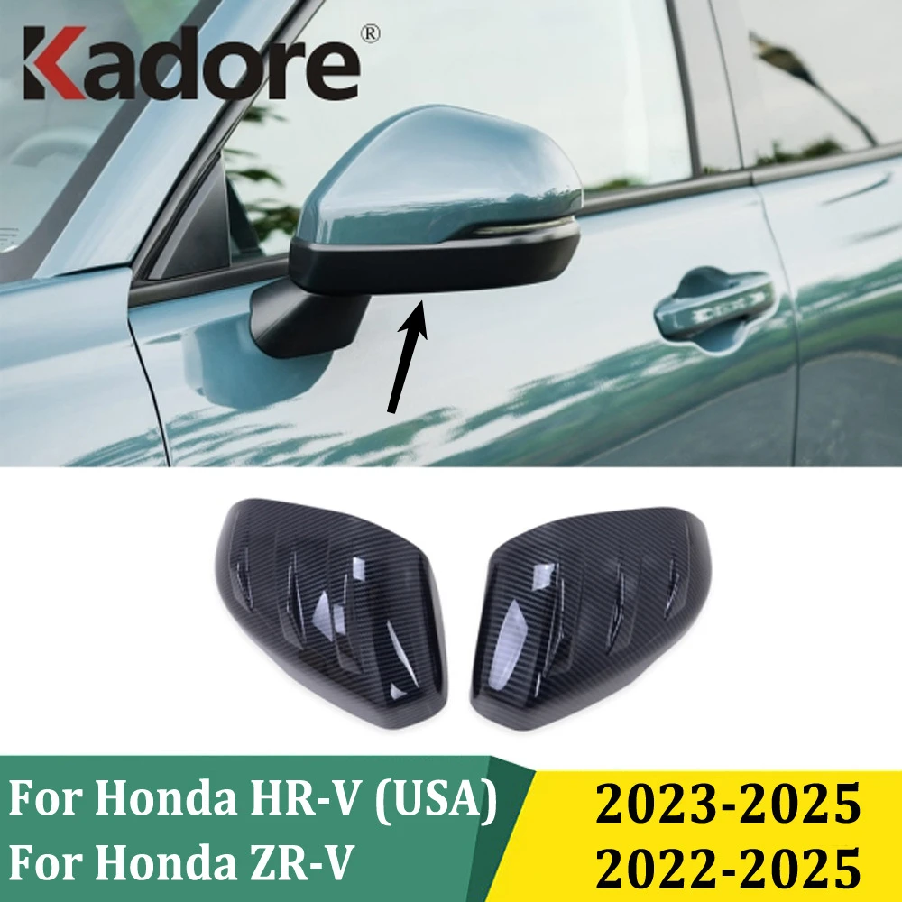 

For Honda HRV HR-V 2023-2025 ZR-V ZRV 2022-2025 Carbon Fiber Side Door Rearview Mirror Cover Trims Car Exterior Accessories