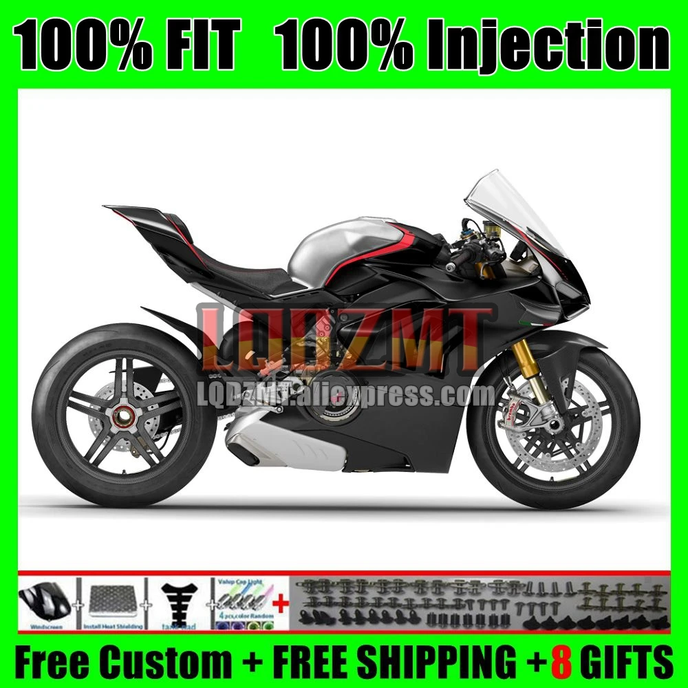 Injection Fairing For DUCATI Panigale V4S V4R V4 V Gloss Black 4 S R 2023-2024 129No.1 V4-S V4-R 23 24 2023 2024 OEM Body Kit