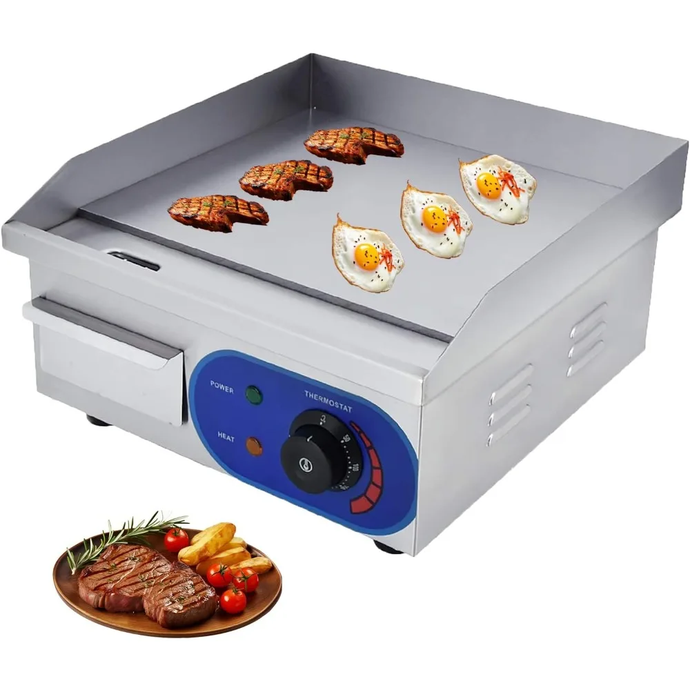 

Electric Griddles, Commercial Electric Griddle, With Thermostatic Control, BBQ(1500W 14 Inch), Electric Griddles