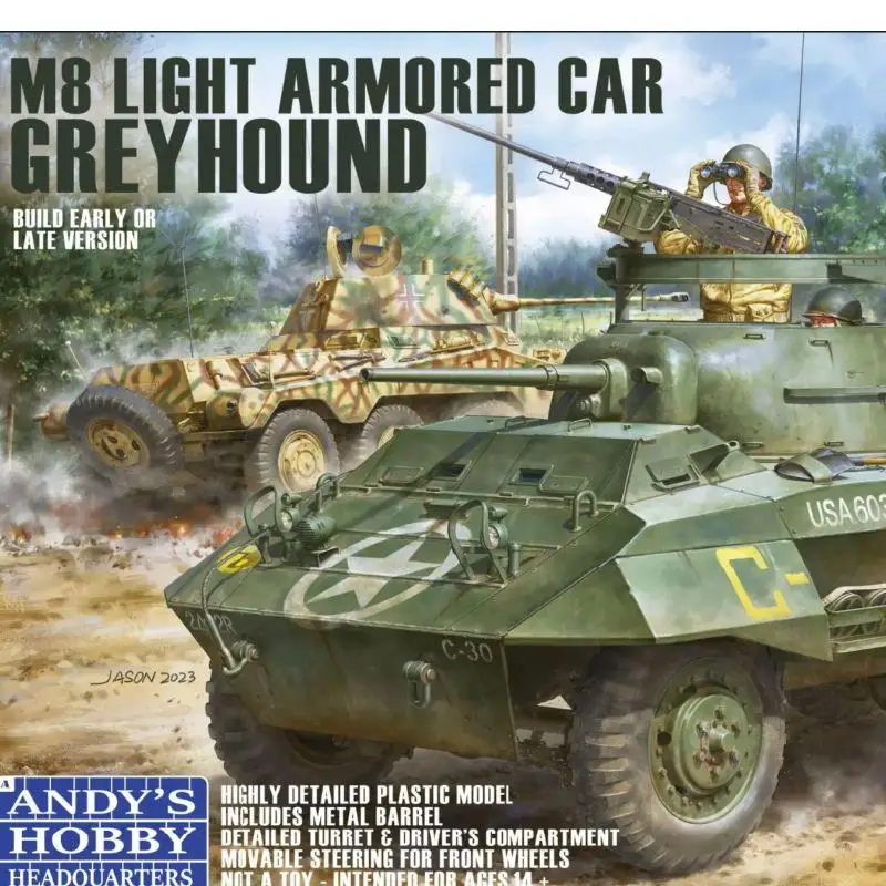 

Assembly model TAKOM AHHQ-008 1/16 M8 Light Armored Car Greyhound Model