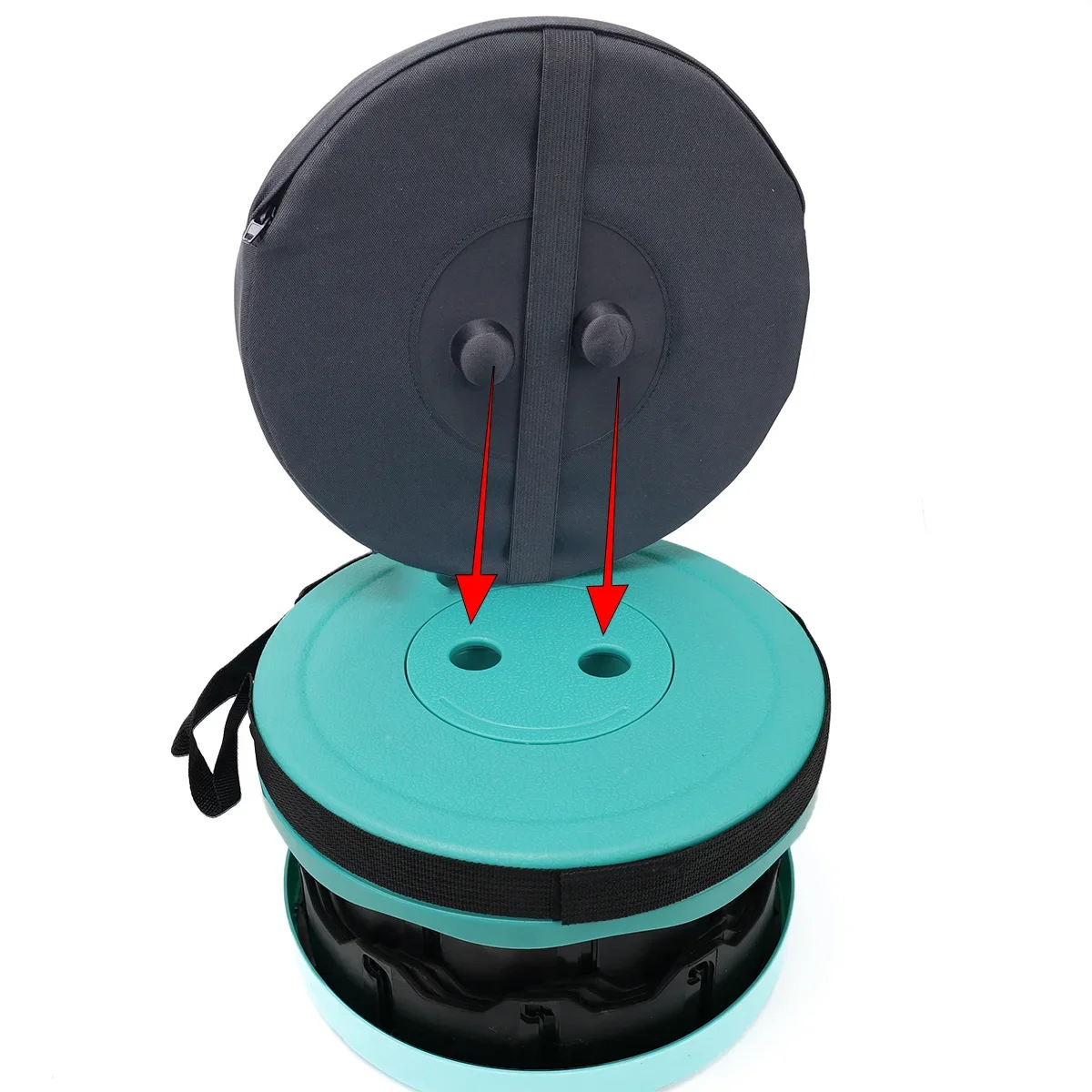 Portable Round Sponge Cushion Waterproof Oxford Extendable Folding Stool Seat Cushions Sponge Seat Cushion for Travel Camping