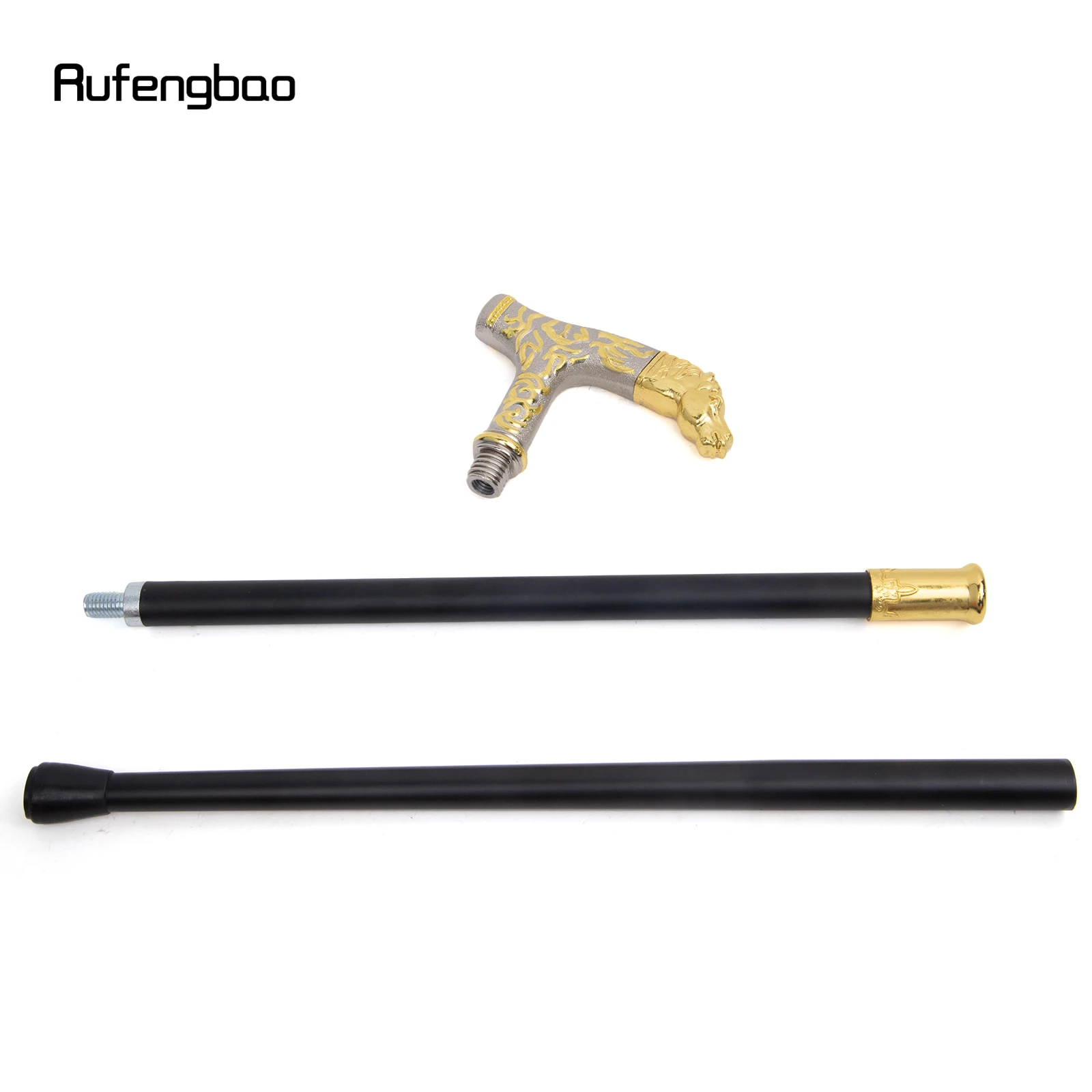 Golden White Horse Handle Luxury Walking Stick Party แฟชั่น Elegant Walking Stick ตกแต่ง Cosplay Cane ลูกบิด Crosier 90 ซม