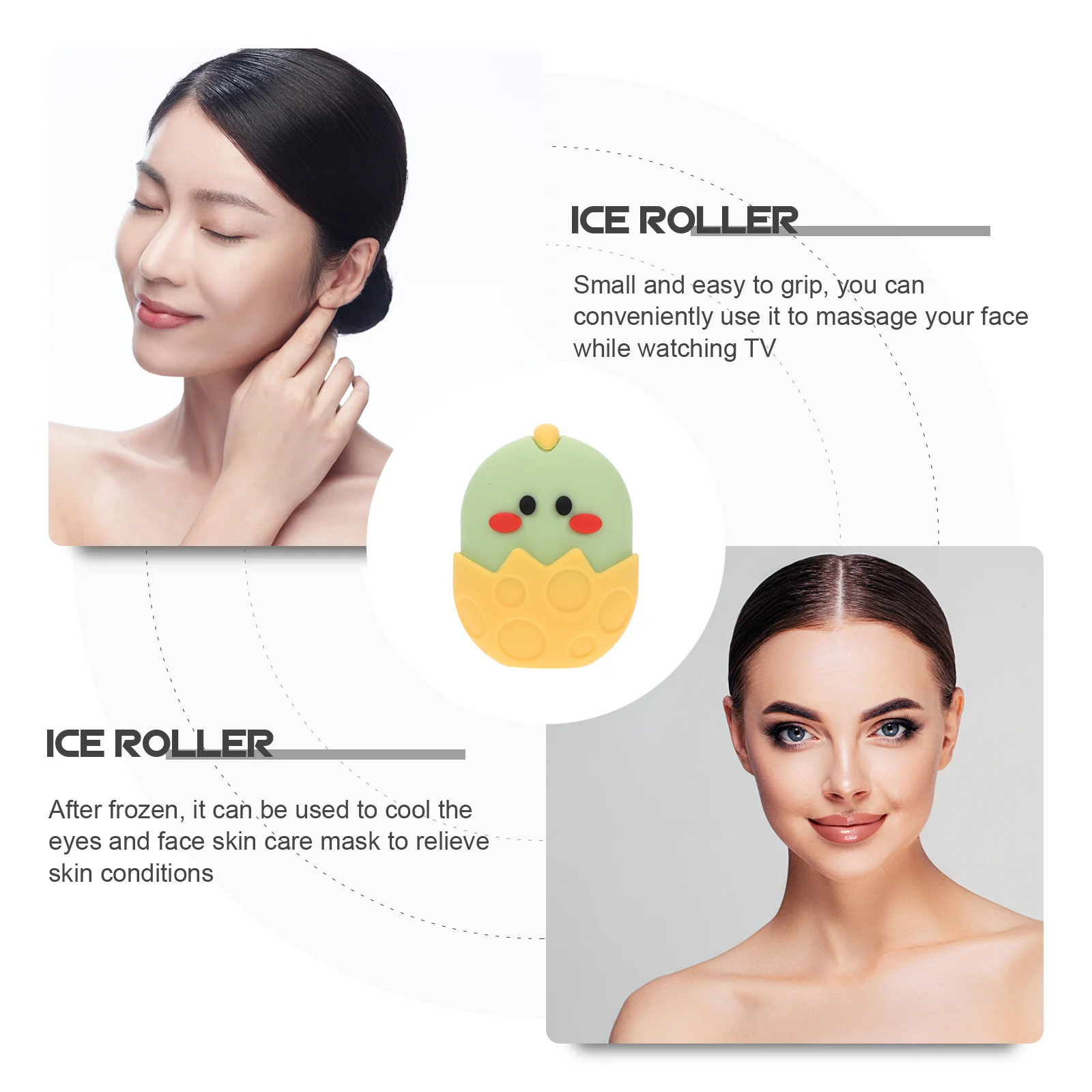 Ice Roller Facial Massage Tray Massager Cube Moulds Face Beauty Tool Care Globes