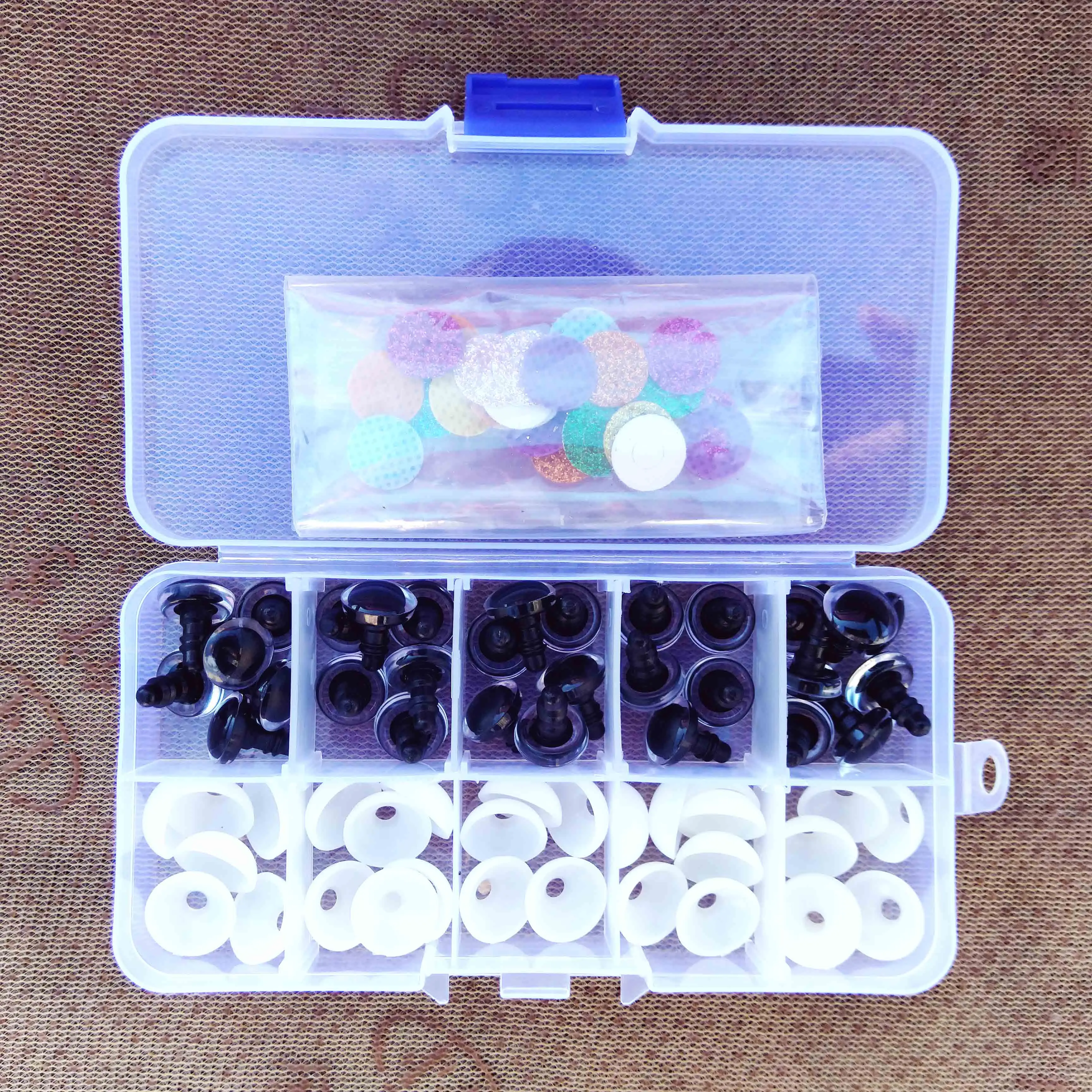Glitter Sicherheitsaugen für Spielzeug häkeln Amigurumi Diy Puppenaugen 6mm 8mm 10mm 16mm Box Teddybär Stofftier Tier Puppenzubehör – Detail 5