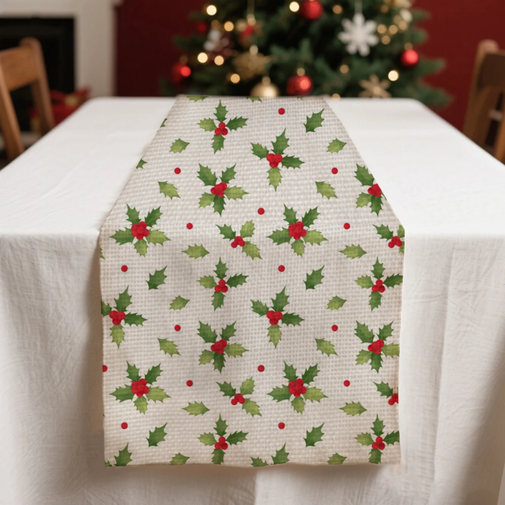 

Christmas table runners winter Table decoration and accessories for Festival flower pattern home decor party tablecloth