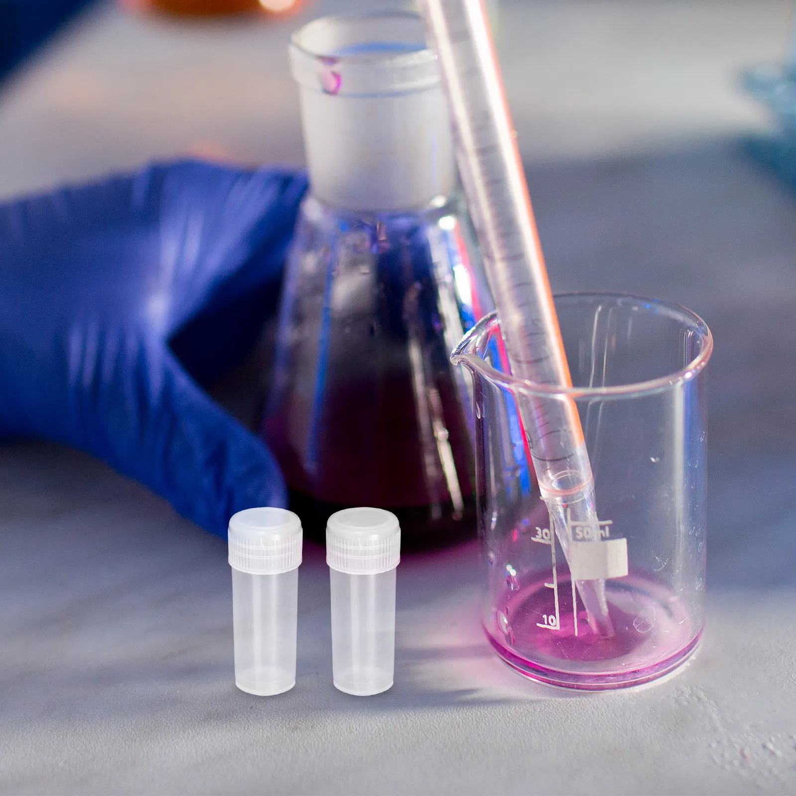 

50 шт. мини-прозрачных пластиковых флаконов с крышками для хранения образцов почвы, порошка, гранул, для полевых работ и лабораторий