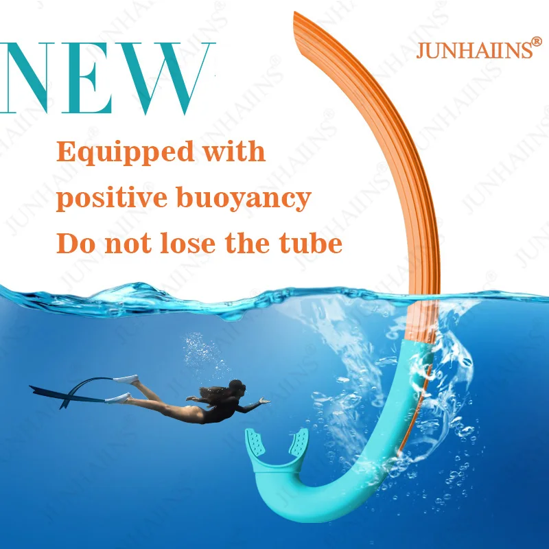 JUNHAIINS (COD )Free diving positive buoyancy breathing tube wet silicone breathing tube professional training diving equipment