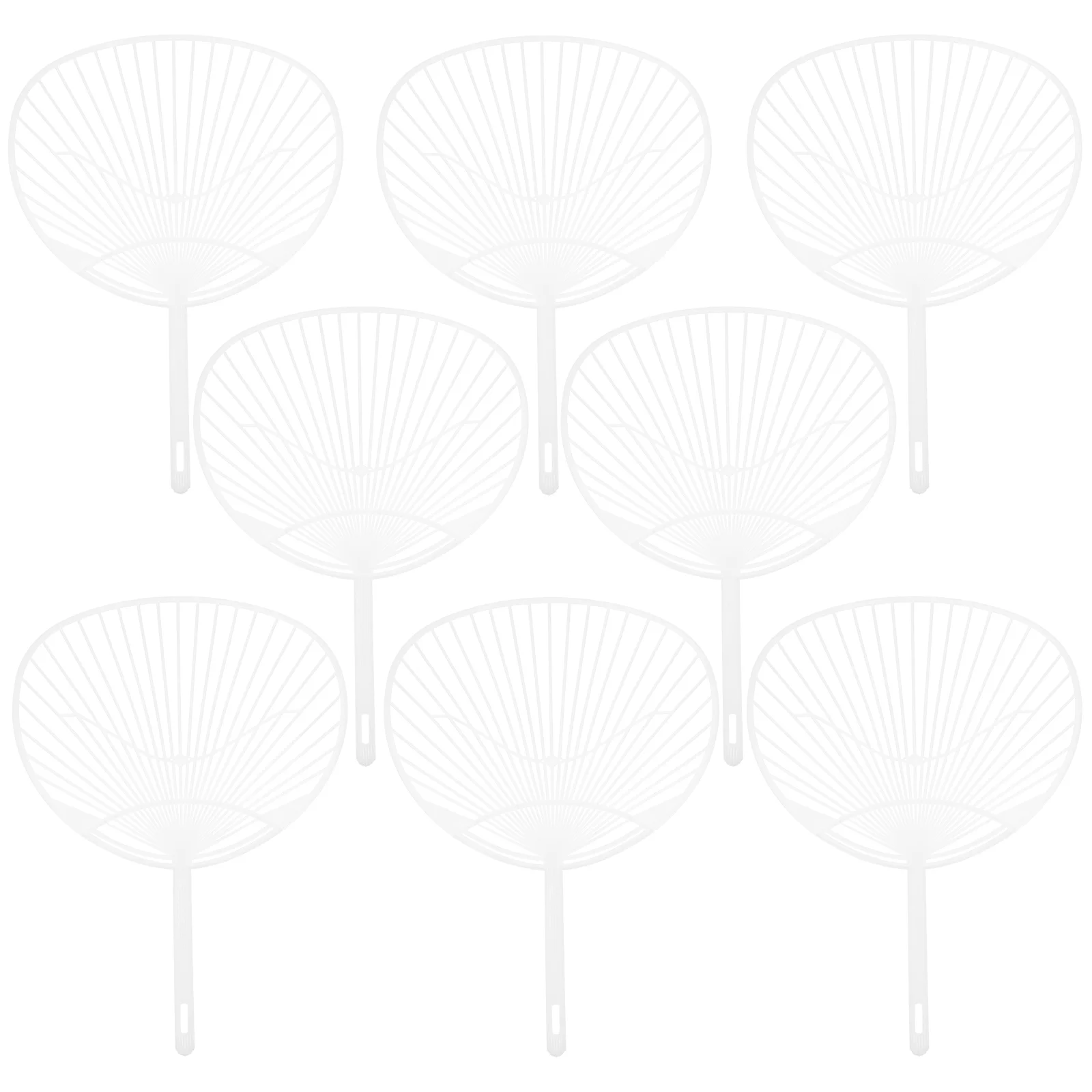 10 Pcs White Hand Fans Parlor Handheld Paddle Japanese Uchiwa Folding Chinese Style