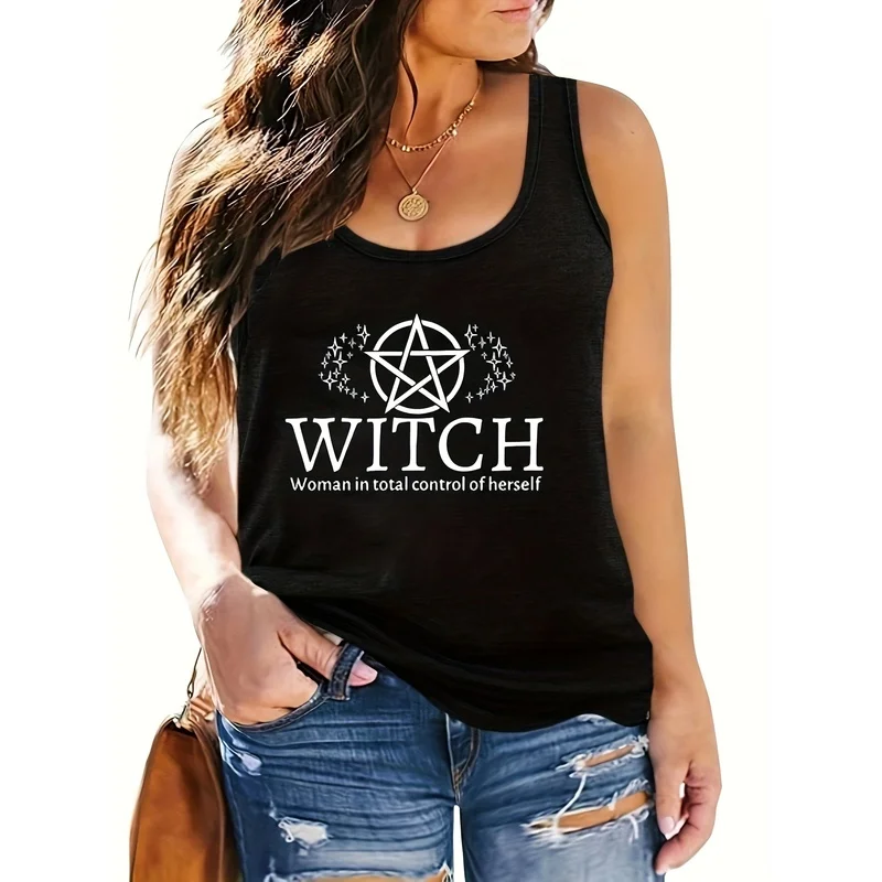 Gothic Punk-Inspired Sleeveless Racerback Tank Top for Women - Casual Cami with 'Tattoos Are Trashy' Tattoo Quote Design