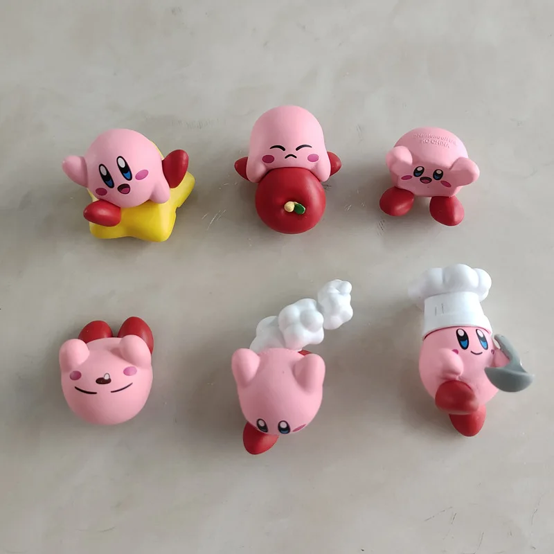 6PCS Set Kawaii Kirby Gashapon Toy Figure Chef With Spoon Star Waddle Dee Doo Model Collection Pops Toys