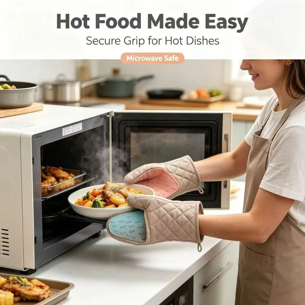 Fish Shaped Silicone Anti-Scald Oven Gloves Multi-Purpose Kitchen Tray Dish Holder Gloves for Baking And Cooking
