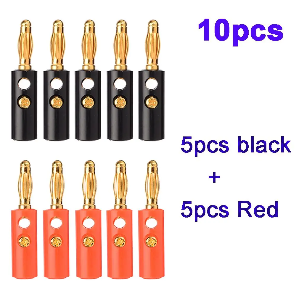 

Golden Speaker 4mm Black Red Gold Plated Adaptor Connectors Adapter Banana Plug