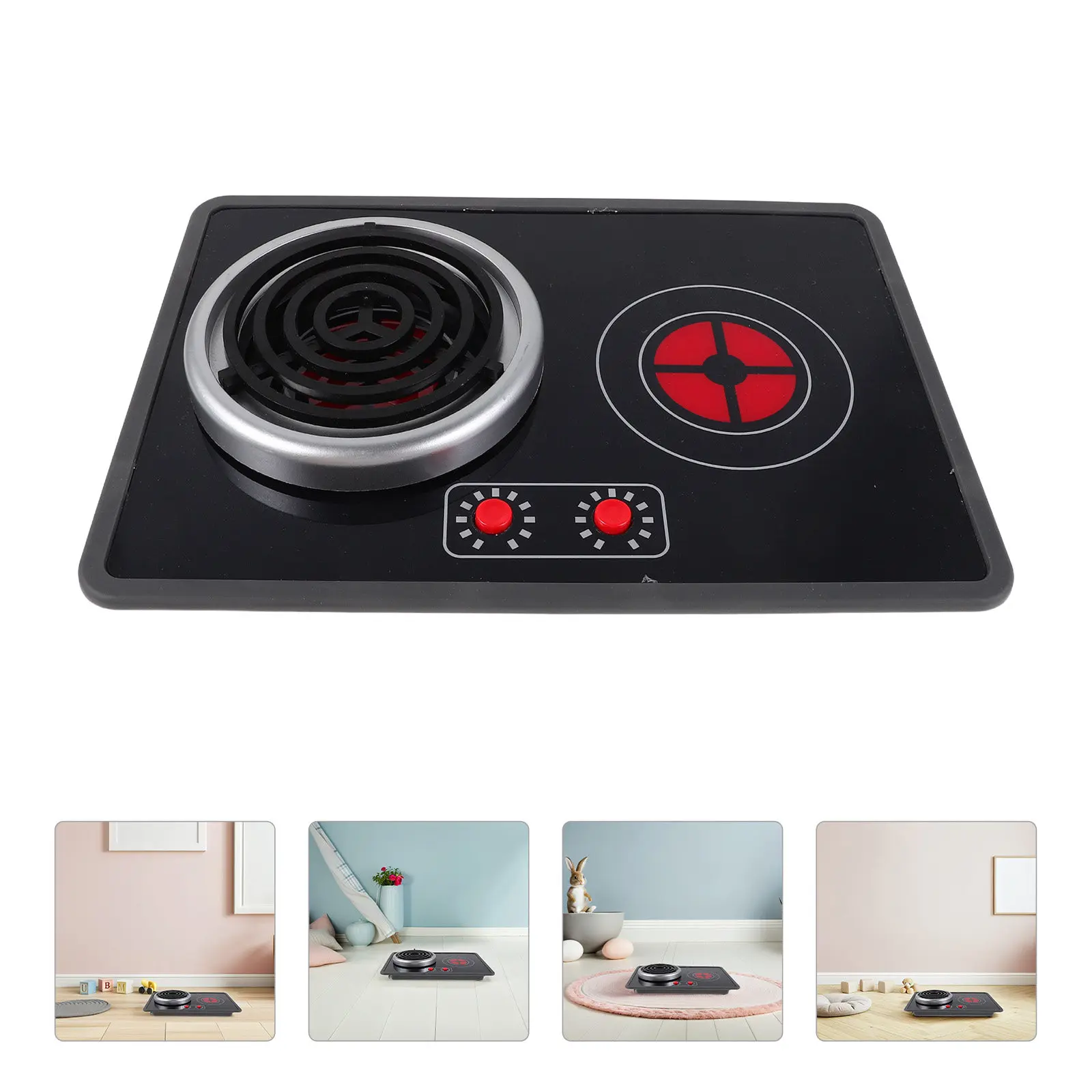 Conjunto de Fogão de Indução Infantil com Luz e Som, Brinquedo Interativo de Cozinha para Crianças