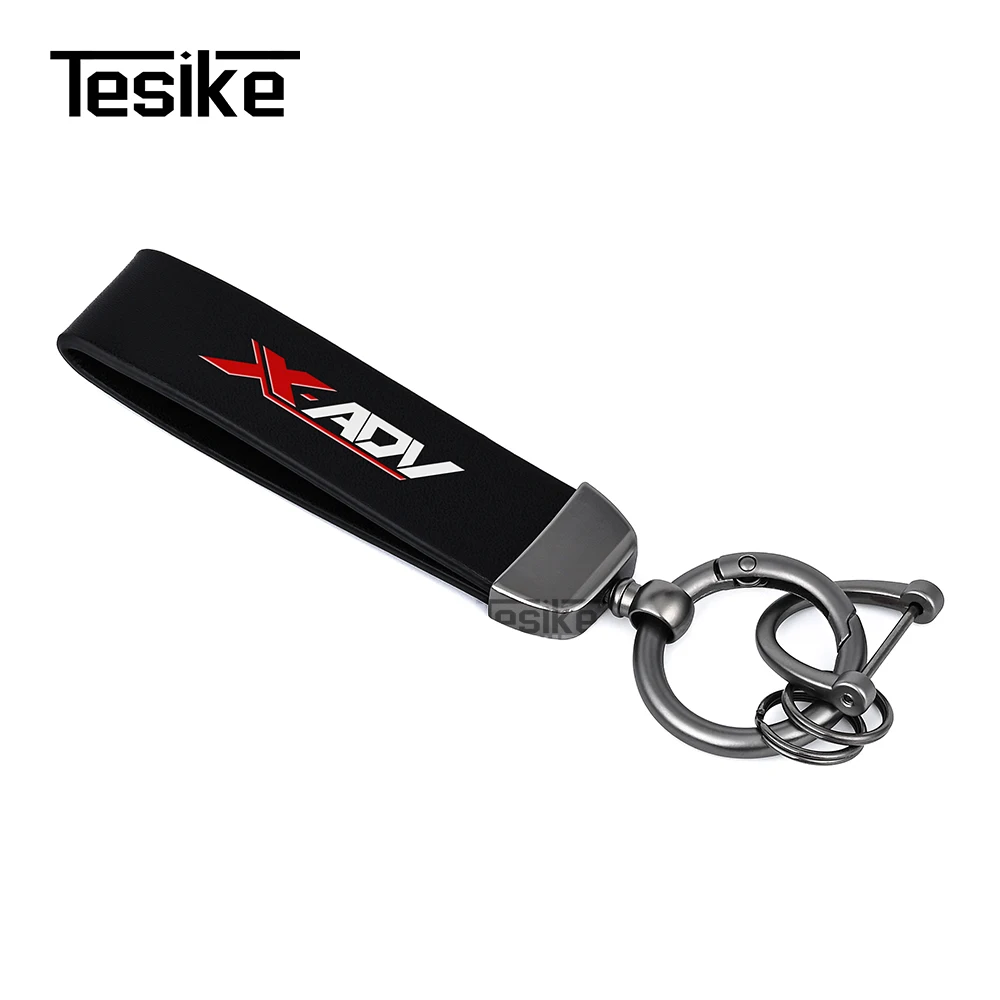 

Personality Luxury Fur Leather Keychain Logo Keyring Car Moto Metal Key Ring Chain Gift For HONDA XADV X ADV X-ADV 750