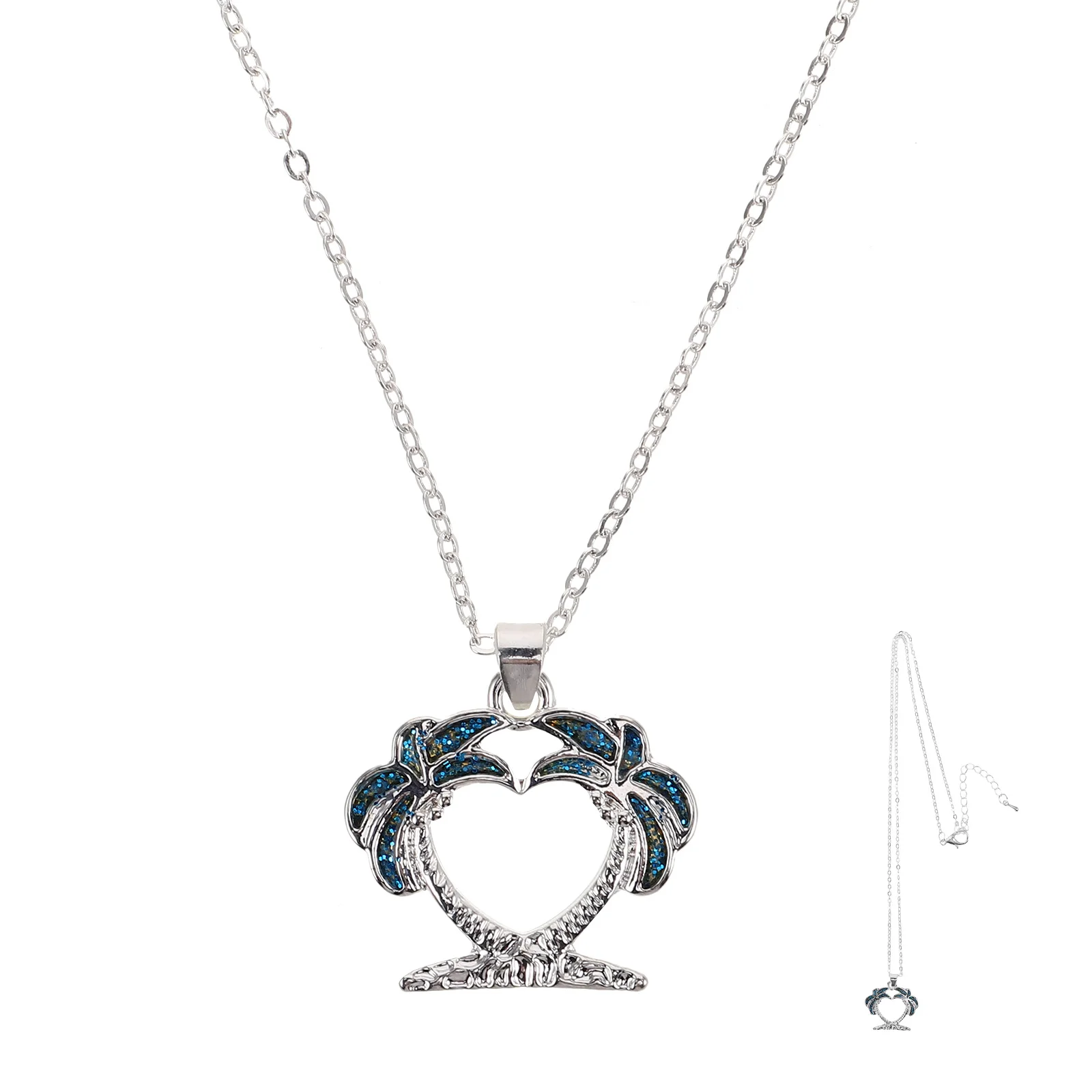 

Tropical Beach Jewelry Palm Tree Pendant Necklace for Women Handmade Coconut Charm Gift Beach Tree Necklace Palm Shape Pendant