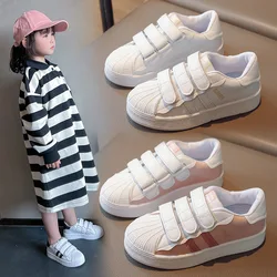 2024 Spring New Children's Shell Head Casual Board Shoes Four Seasons Small White Shoes Boys Sports Shoes