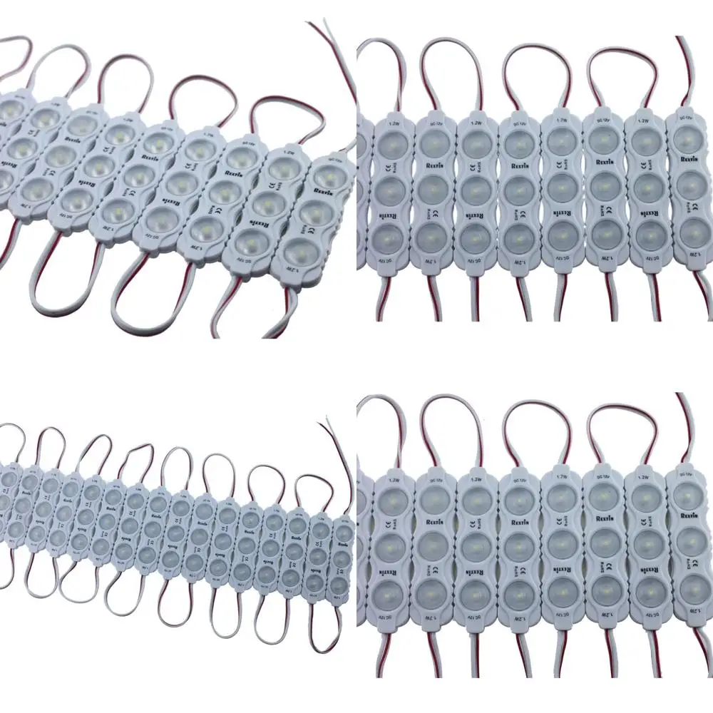 

Высокояркие светодиодные модули EL2835 (200 шт.) с 3 LED-элементами, 120-150 лм, водонепроницаемые, для вывесок и рекламы, с клейкой основой