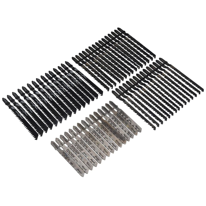 60Pcs Jigsaw Blades Set,Assorted T Shank Jig Saw Blades, Multi-Purpose HCS/HSS Saw Blades For Cutting Wood,Plastic,Metal