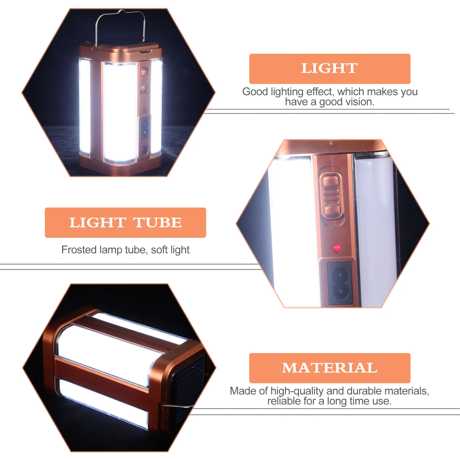 

High Brightness Handheld Camping Light Portable Outdoor Lantern Four sided Luminous Lighting Lamp for Camping Small Night Light