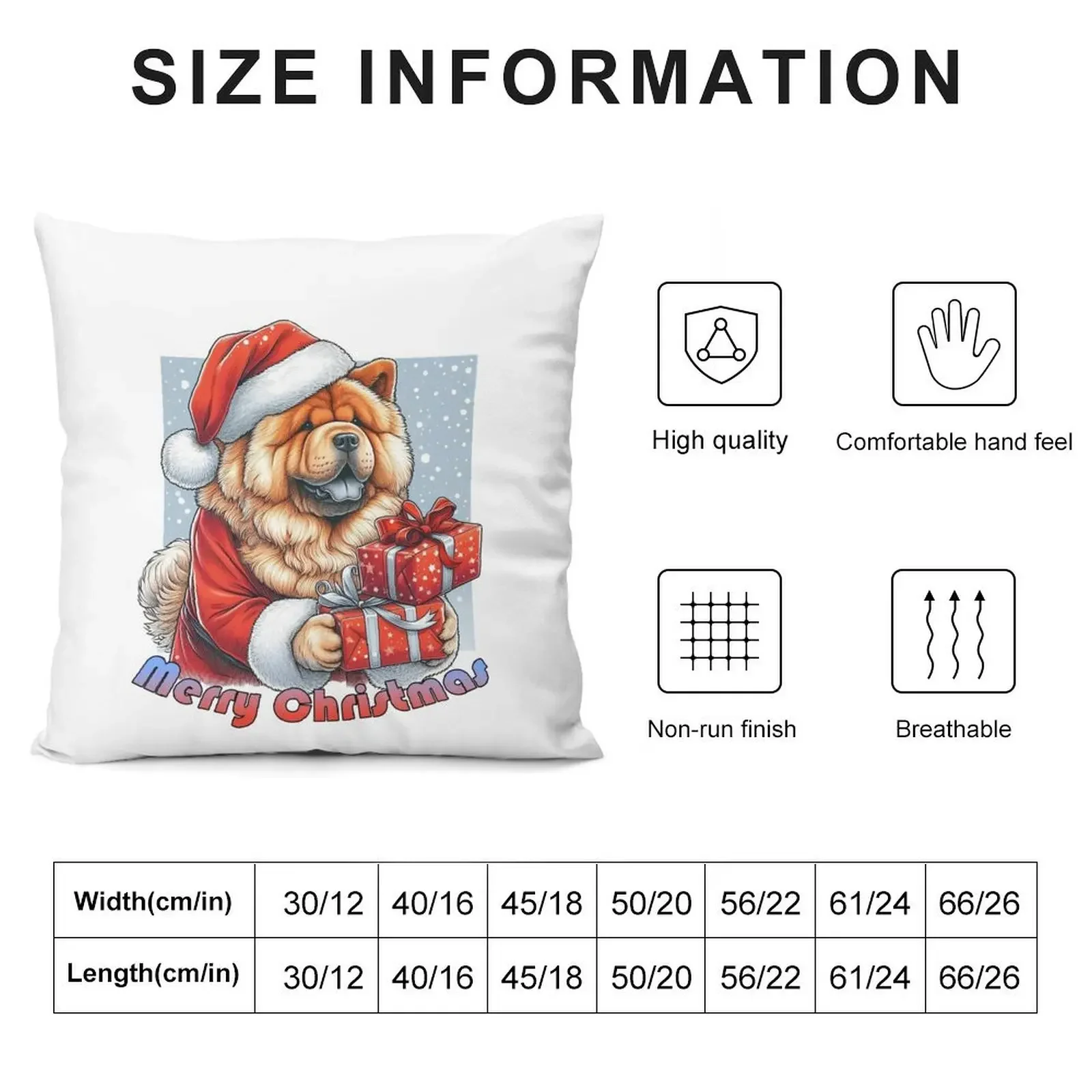 Merry Christmas Santa ChowChow Comes Bearing Gifts Throw Pillow Luxury Sofa Cushions Christmas Pillowcase pillow